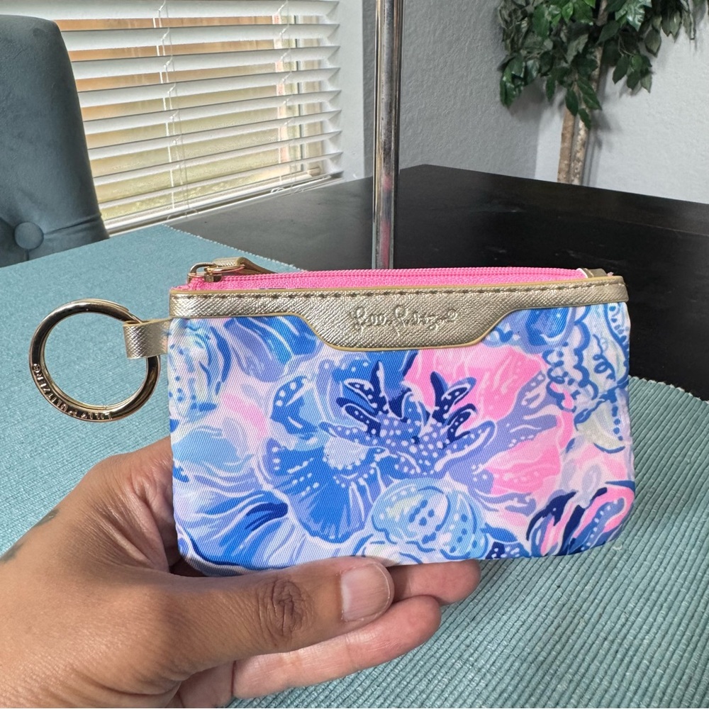 Lilly Pulitzer Pink and Blue Floral Pouch